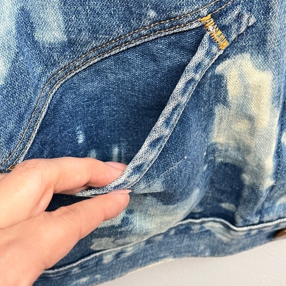Wrangler Bleach Acid Wash Denim Jean Jacket Medium - Picture 4 of 14